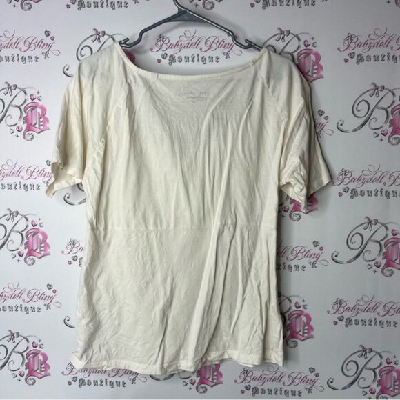 Levi's top ribbon 🎀 tie up milkmaid style white cream Ivory Women's Blouse - Picture 3 of 8